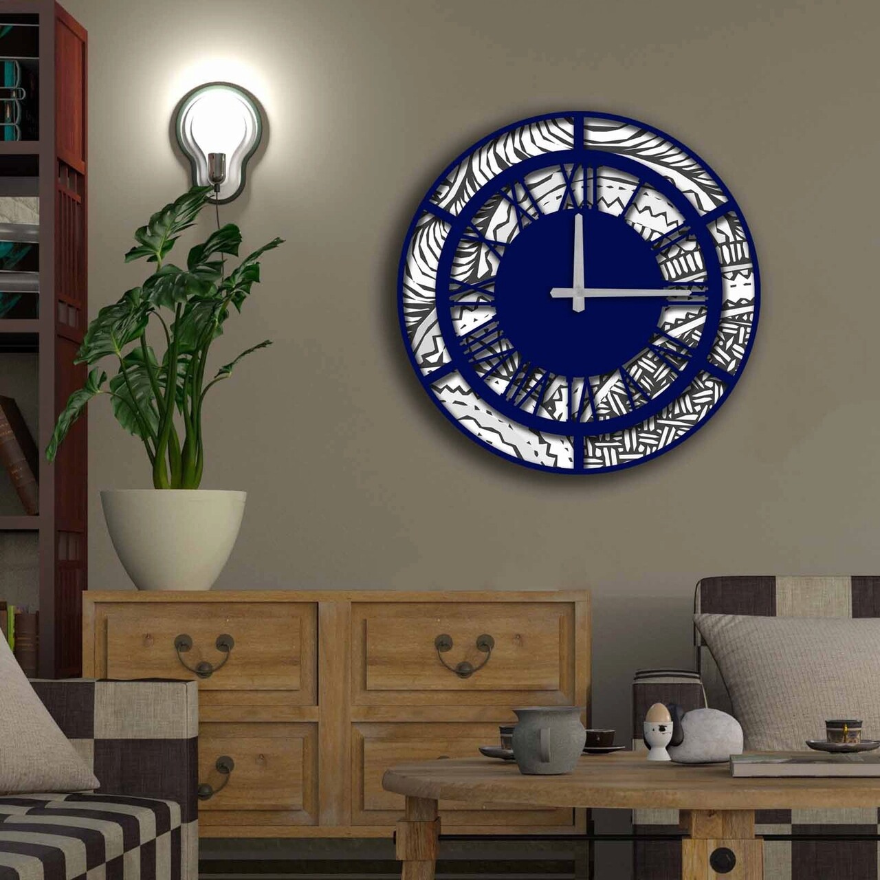 Ceas de perete, 5050MS-054, ø50 cm, Multicolor - imagine 3